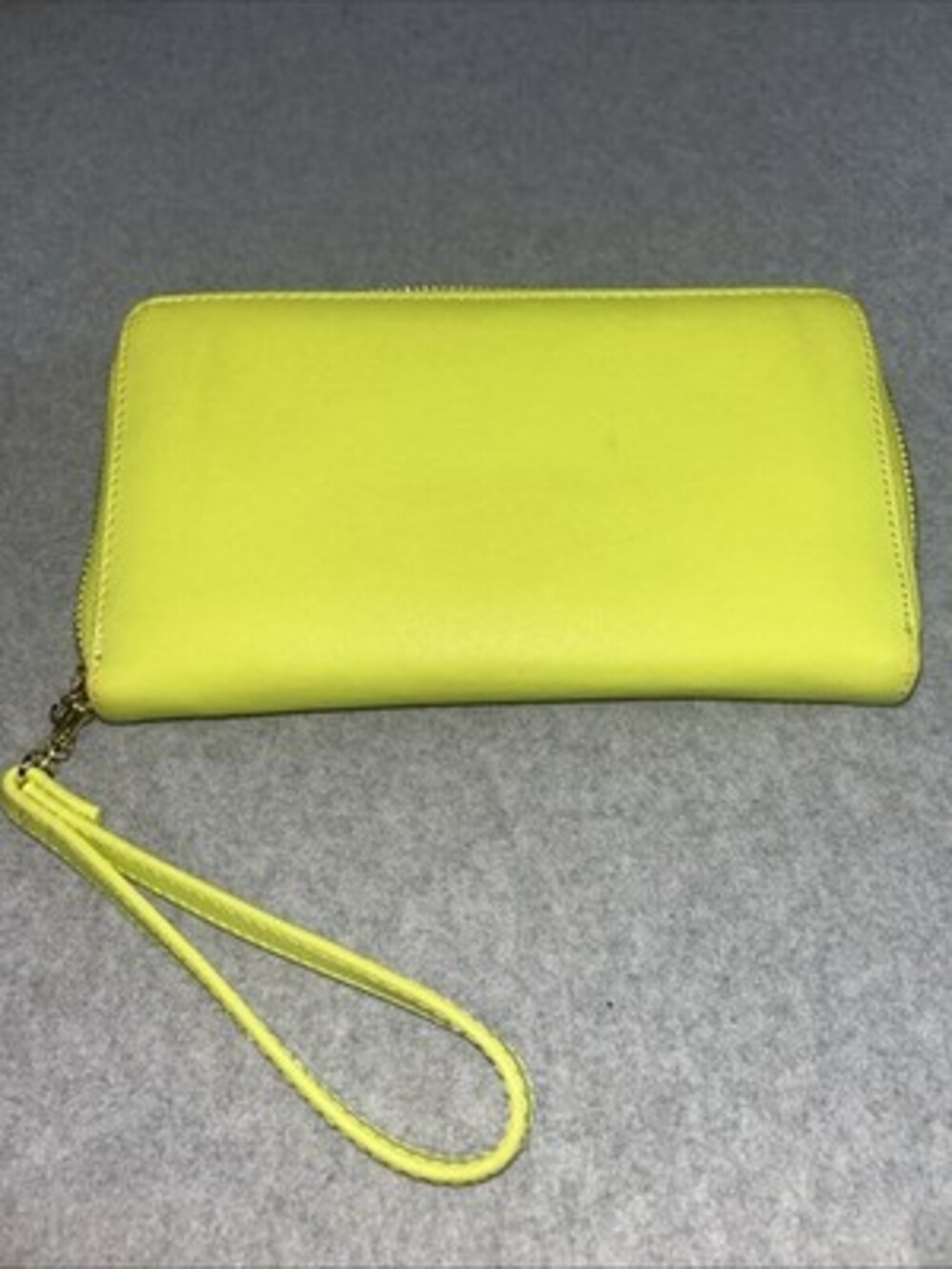 BETSEY JOHNSON WRISTLET WRIST BAG CLUTCH WALLET PURSE XOZIPP YELLOW/GREEN - Picture 2 of 11